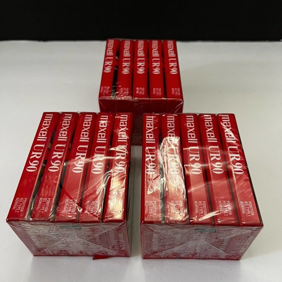 New Sealed 15p. Maxell UR 90 Blank Audio Cassette Tape Normal Bias IEC Type I - Picture 2 of 12